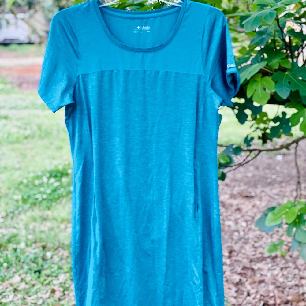 Teal Columbia shirt dress